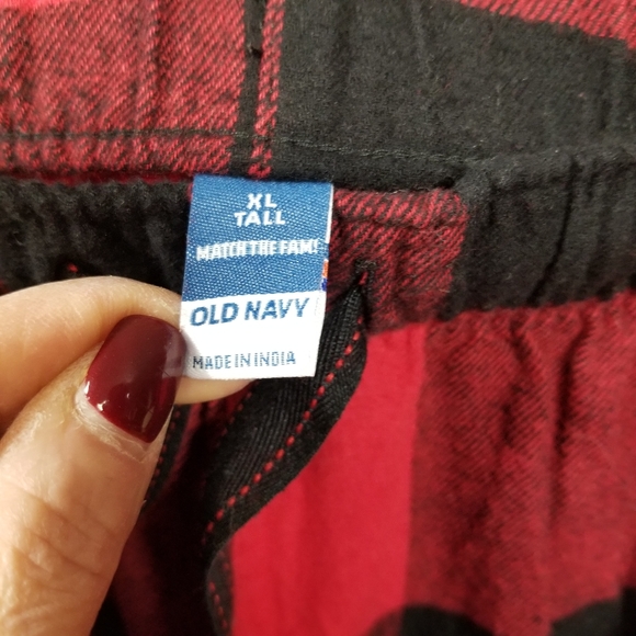 Old Navy Red Buffalo Plaid Christmas Men's XL Tall Drawstring Jogger Pajamas - Picture 7 of 7